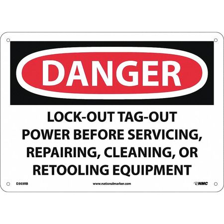 NMC Danger Lock-Out Tag-Out Power Before Use Sign D303RB