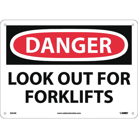 Nmc Danger Look Out For Fork Lifts Sign, D65AB D65AB