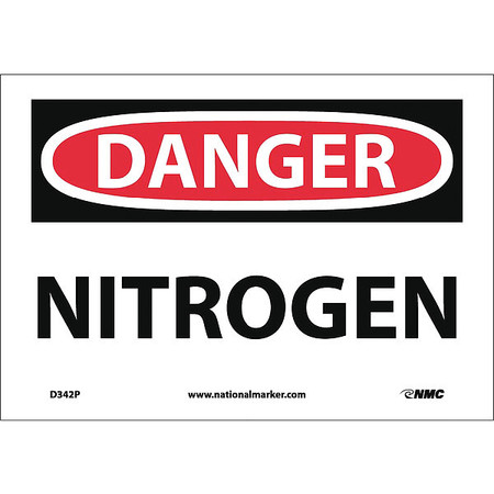 Nmc Danger Nitrogen Sign, D342P D342P