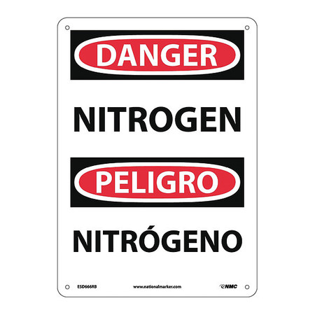 NMC Danger Nitrogen Sign - Bilingual, ESD666RB ESD666RB
