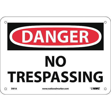 NMC Danger No Trespassing Sign, D81A D81A