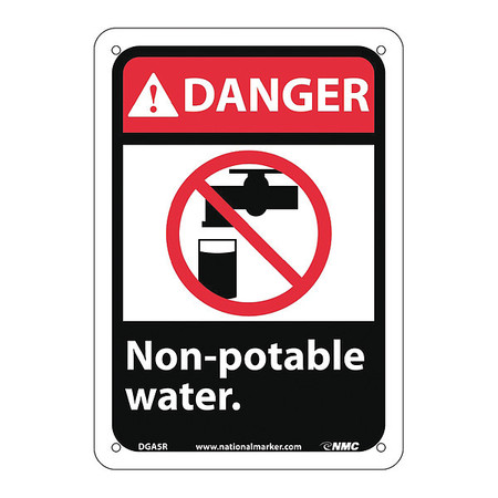 NMC Danger Non-Potable Water Sign, DGA5R DGA5R