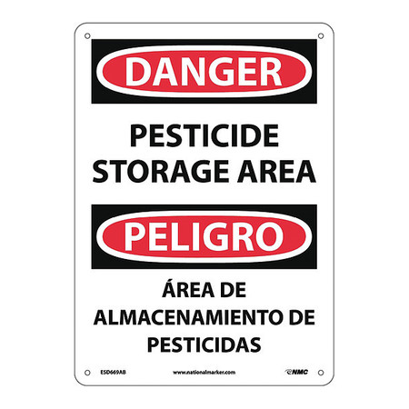 NMC Danger Pesticide Storage Area Sign - Bilingual, ESD669AB ESD669AB