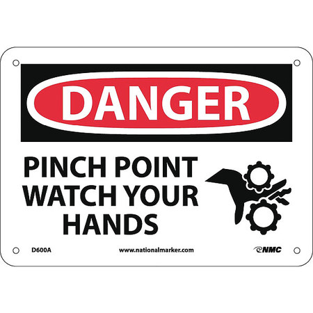 Nmc Danger Pinch Point Watch Your Hands Sign D600A