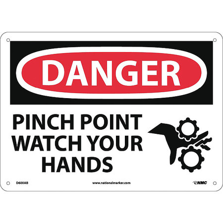 Nmc Danger Pinch Point Watch Your Hands Sign D600AB