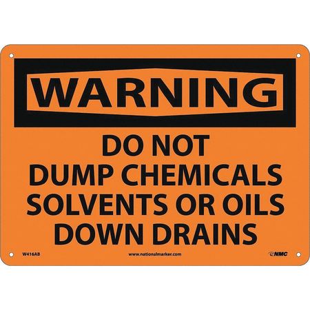 NMC Do Not Dump Chemicals Solv.. Sign, W416AB W416AB