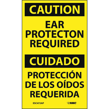 NMC Ear Protection Required Bilingual Label, Pk5 ESC472AP