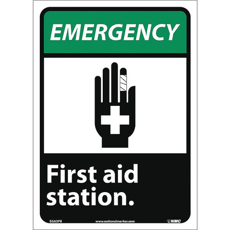 NMC Emergency First Aid Station Sign, EGA3PB EGA3PB