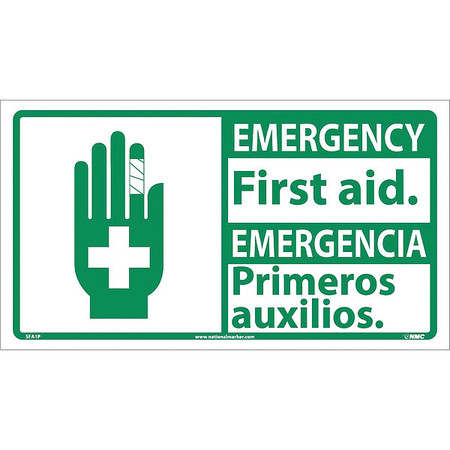 NMC Emergency First Aid Sign - Bilingual, SFA1P SFA1P