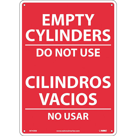 NMC Empty Cylinders Do Not Use Sign - Bilingual, M745RB M745RB