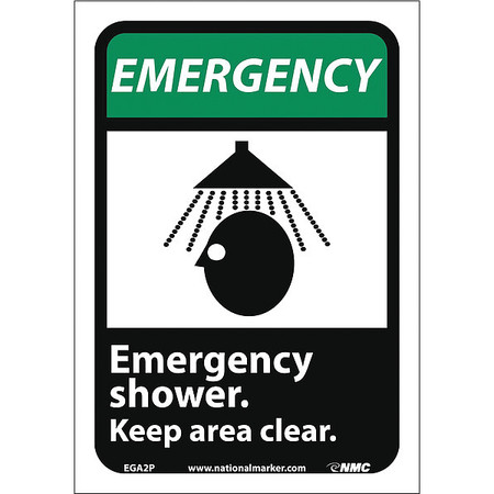 NMC Emergency Shower Keep Area Clear Sign EGA2P