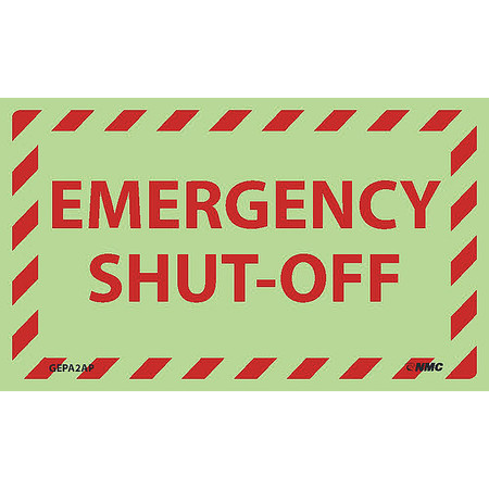 NMC Emergency Shut-Off Label, Pk5, GEPA2AP GEPA2AP