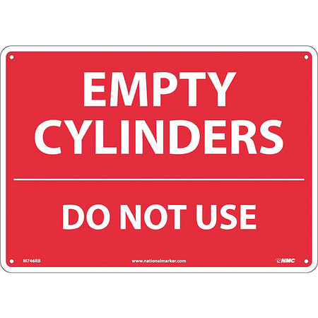 NMC Empty Cylinders Do Not Use Sign, M746RB M746RB