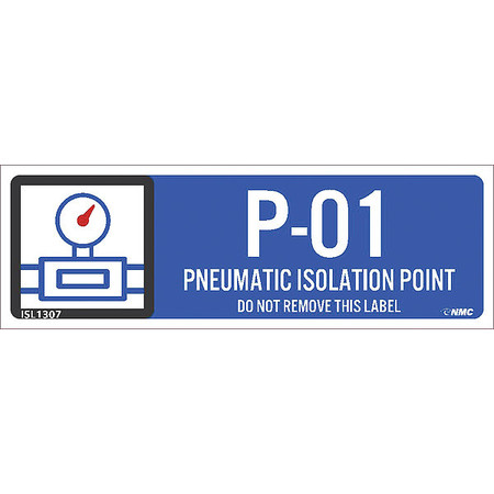 NMC Energy Isolation - Pneumatic Isolation Point, Pk10, Material: Adhesive Backed Vinyl ISL1307