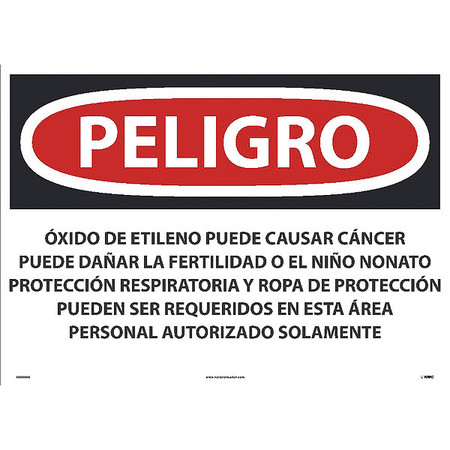 NMC Ethylene Oxide May Cause Cancer Sign - Spanish, SPD33PD SPD33PD