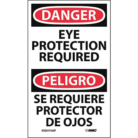 NMC Eye Protection Required..Label, Pk5 ESD375AP