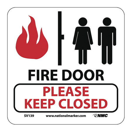 NMC Fire Door Please Keep Closed Sign SV139