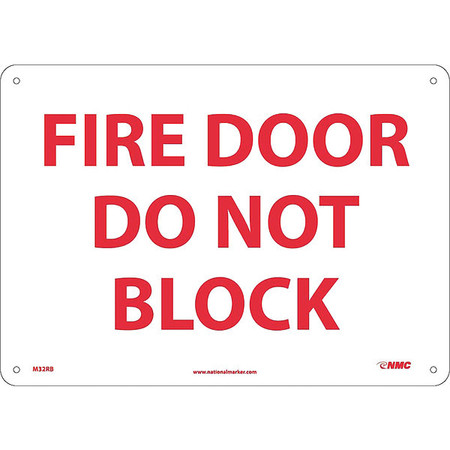 NMC Fire Door Do Not Block Sign M32RB