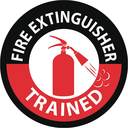 NMC Fire Extinguisher Trained Hard Hat Label, Pk25 HH136