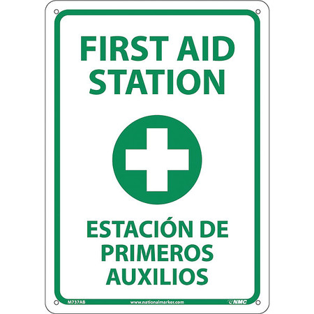 NMC First Aid Station Sign - Bilingual, M737AB M737AB
