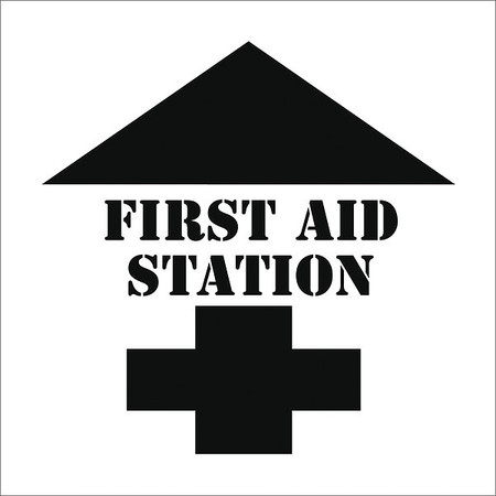 Nmc First Aid Station With Arrow Plant Marking Stencil PMS206