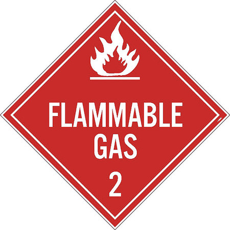 NMC Flammable Gas 2 Dot Placard Sign, Pk50, Material: Adhesive Backed Vinyl DL46P50