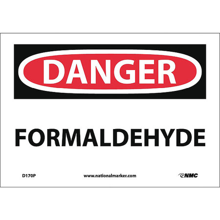 NMC Formaldehyde Sign, 7 in Height, 10 in Width, Pressure Sensitive Vinyl D170P