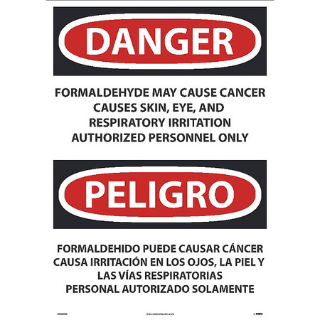 NMC Formaldehyde May Cause Cancer Sign - Bilingual, ESD30PD ESD30PD