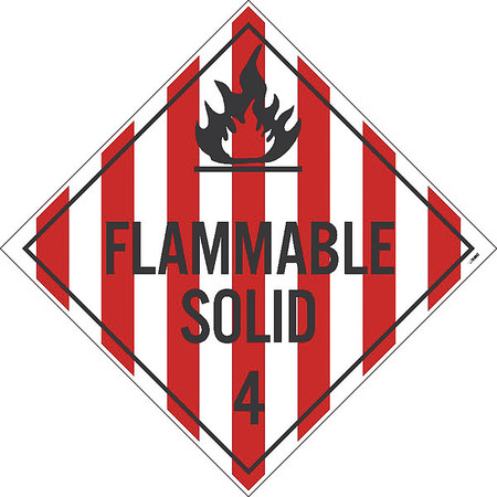 NMC Flammable Solid 4 Dot Placard Sign, Pk10, Material: Adhesive Backed Vinyl DL11P10