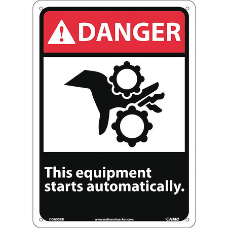NMC Danger This Equipment Starts Automatically Sign DGA55RB