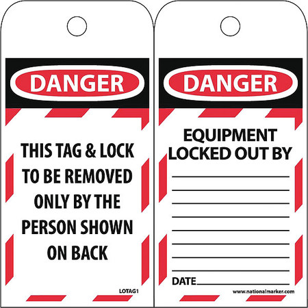 NMC Tag & Lock To Be Removed Only By The Person Shown On Back Tag TAR422