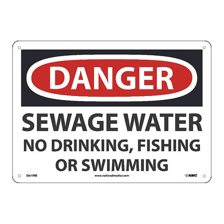 NMC Danger Sewage Water No Drinking, Fishing D677RB