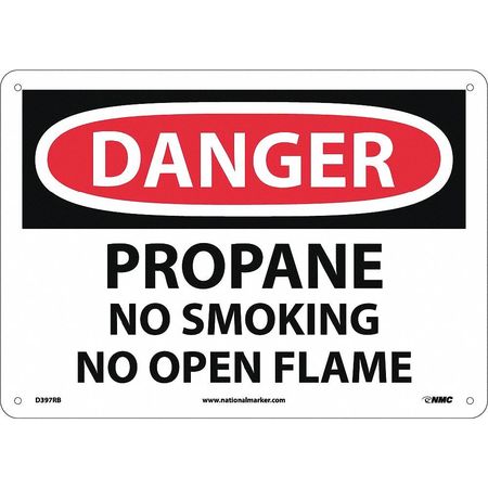 NMC Danger Propane No Smoking No Open Flame Sign, D397RB D397RB