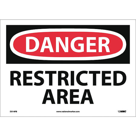 NMC Danger Restricted Area Sign, D314PB D314PB