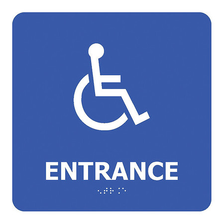 NMC Handicapped Entrance Braille Sign, ADA17WBL ADA17WBL