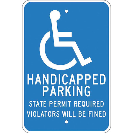 NMC Handicapped Parking Permit Required Sign, TM90J TM90J