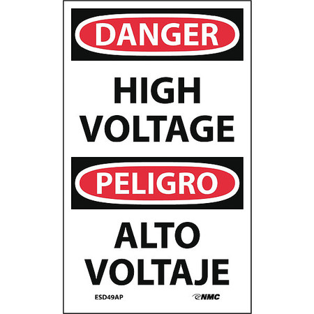 NMC High Voltage Label - Bilingual, Pk5 ESD49AP