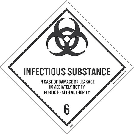 NMC Infectious Substance 6 Label, Pk25 DL53AP