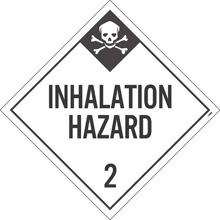 NMC Inhalation Hazard 2 Dot Placard Sign, Pk25, Material: Adhesive Backed Vinyl DL105P25