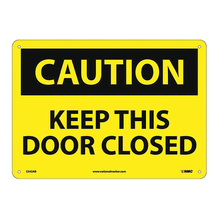 Nmc Keep This Door Closed Sign, C542AB C542AB
