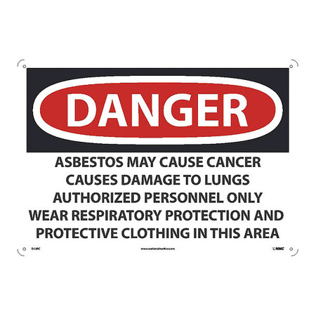 NMC Large Format Danger Asbestos May Cause Cancer Sign, D23RC D23RC