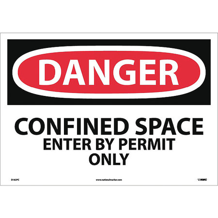NMC Large Format Danger Confined Space Enter By Permit Only Sign, D162PC D162PC