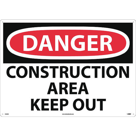 NMC Large Format Danger Construction Area Keep Out Sign D404RD