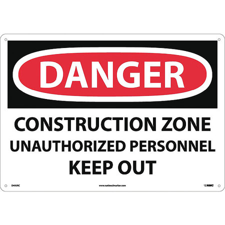 NMC Large Format Danger Construction Zone Sign D493RC