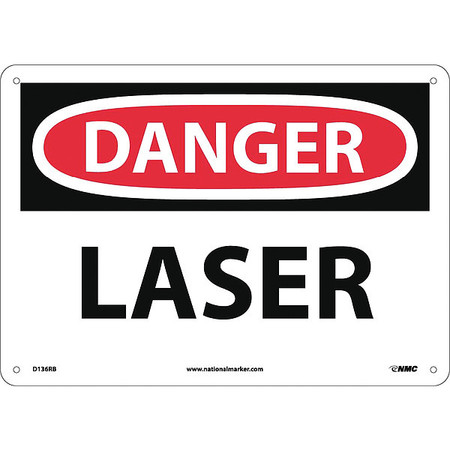 NMC Laser Sign, 10 in Height, 14 in Width, Rigid Plastic D136RB