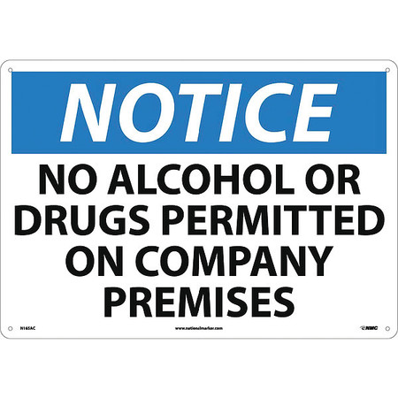 NMC Large Format Notice No Alcohol Or Drugs Permitted Sign, N165AC N165AC