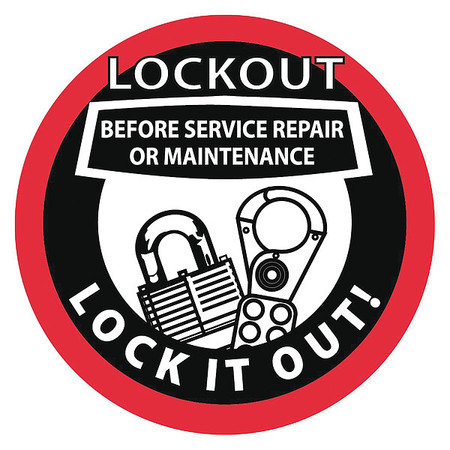 NMC Lockout Before Service Repair Or Maint.. Hard Hat Label, Pk25 HH74