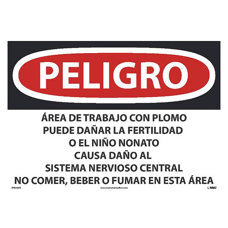 NMC Lead Work Area May Cause Cancer Sign - Spanish, SPD26PC SPD26PC