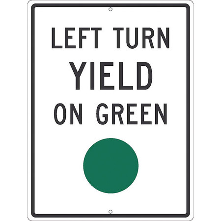NMC Left Turn Yield On Green Sign, TM534K TM534K