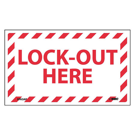 NMC Lock-Out Here Label, Pk5, EPA3AP EPA3AP
